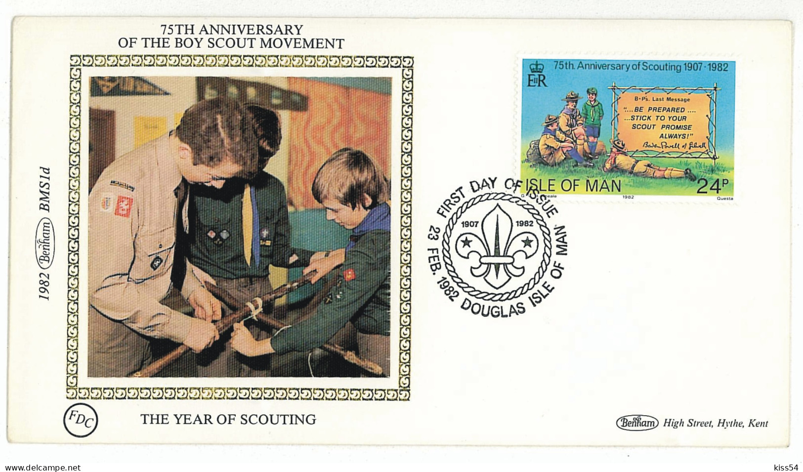 SC 19 - 654-a MAN ISLAND, Scout - Cover - 1982 - Briefe U. Dokumente