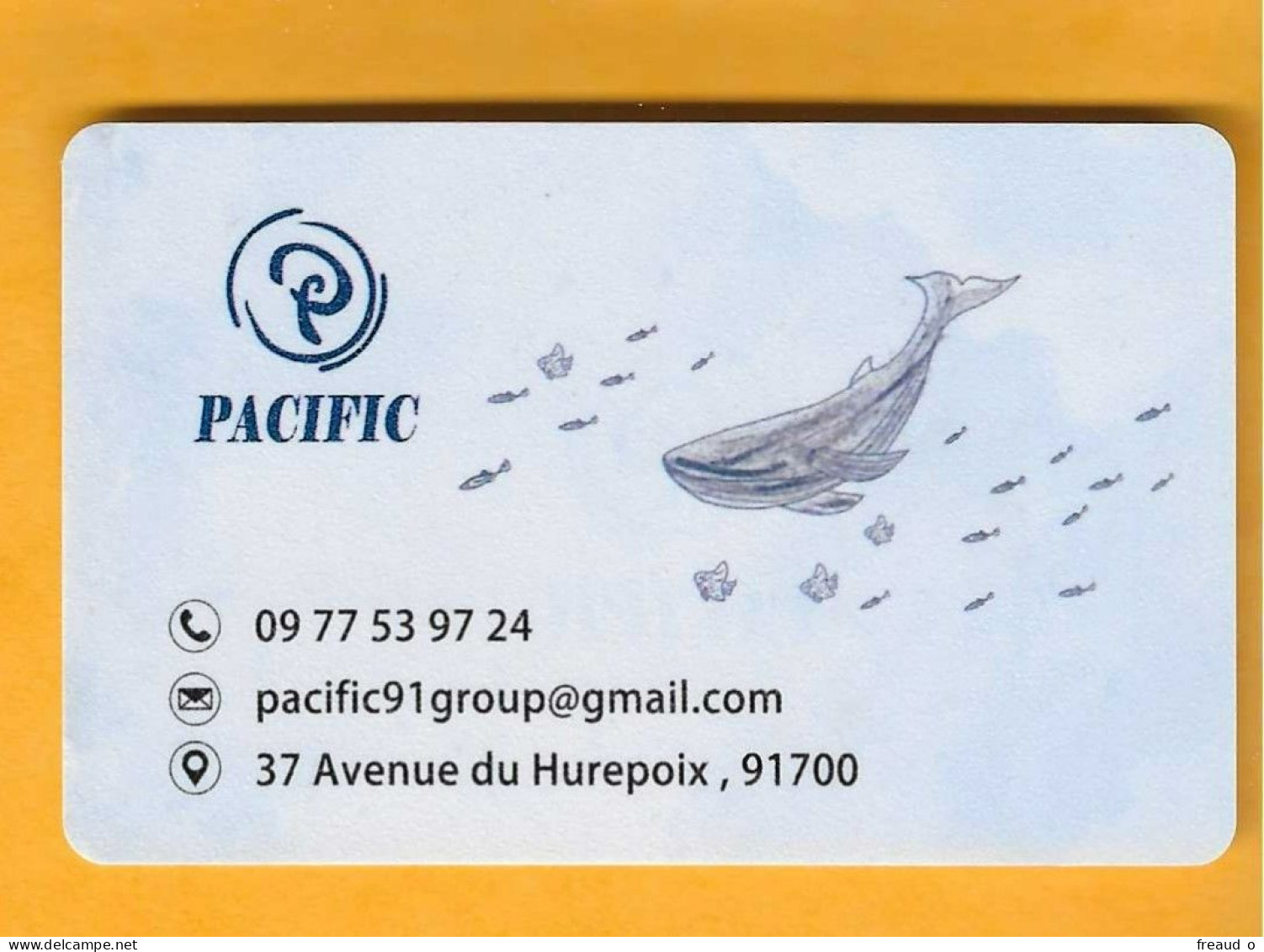 Carte De Visite PACIFIC - 91700 HUREPOIX - Carte Plastique Fin - - Altri & Non Classificati