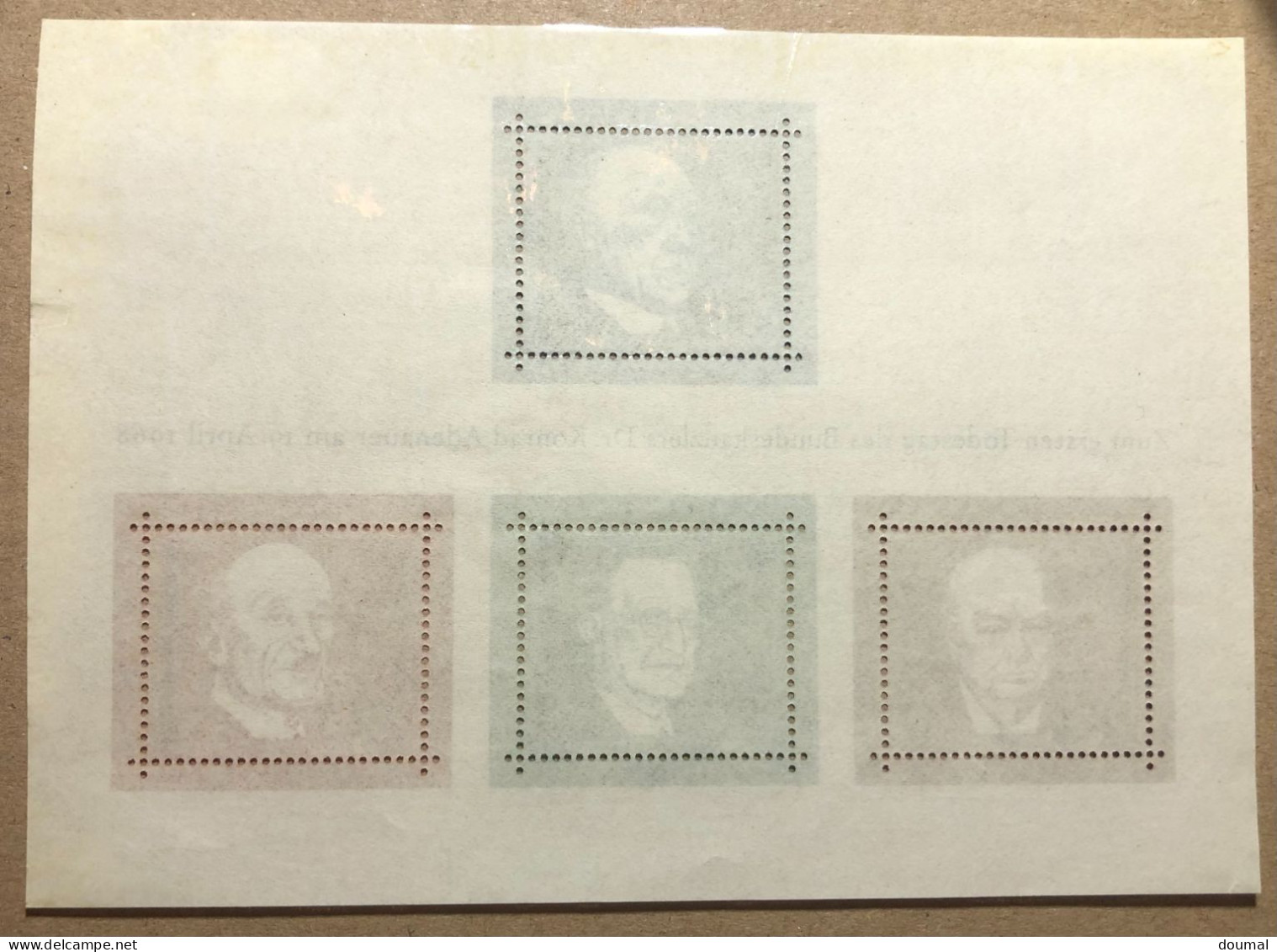 Feuille Allemagne,MNH.Konrad Adenauer,Churchill,Aicide De Gasperi,Robert Schuman 1968 - Unused Stamps