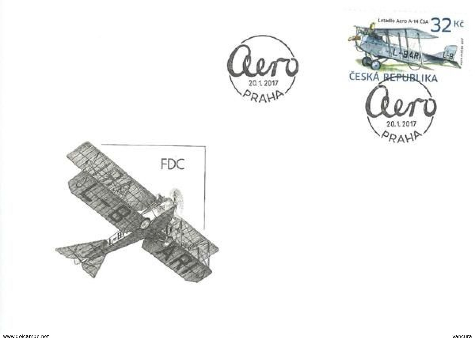 FDC 914 Czech Republic The Aero A-14 2017 - Vliegtuigen