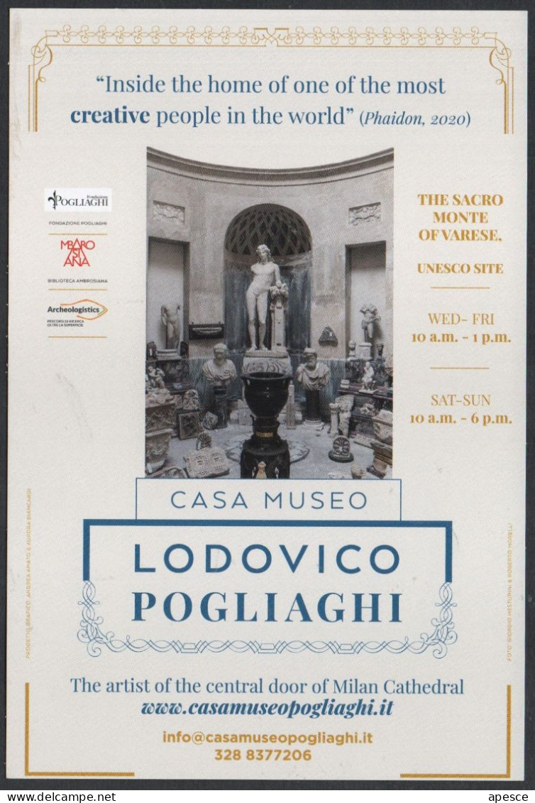 ART - ITALIA 2023 - VARESE - CASA MUSEO LODOVICO POGLIAGHI - PROMOCARD - I - Museen