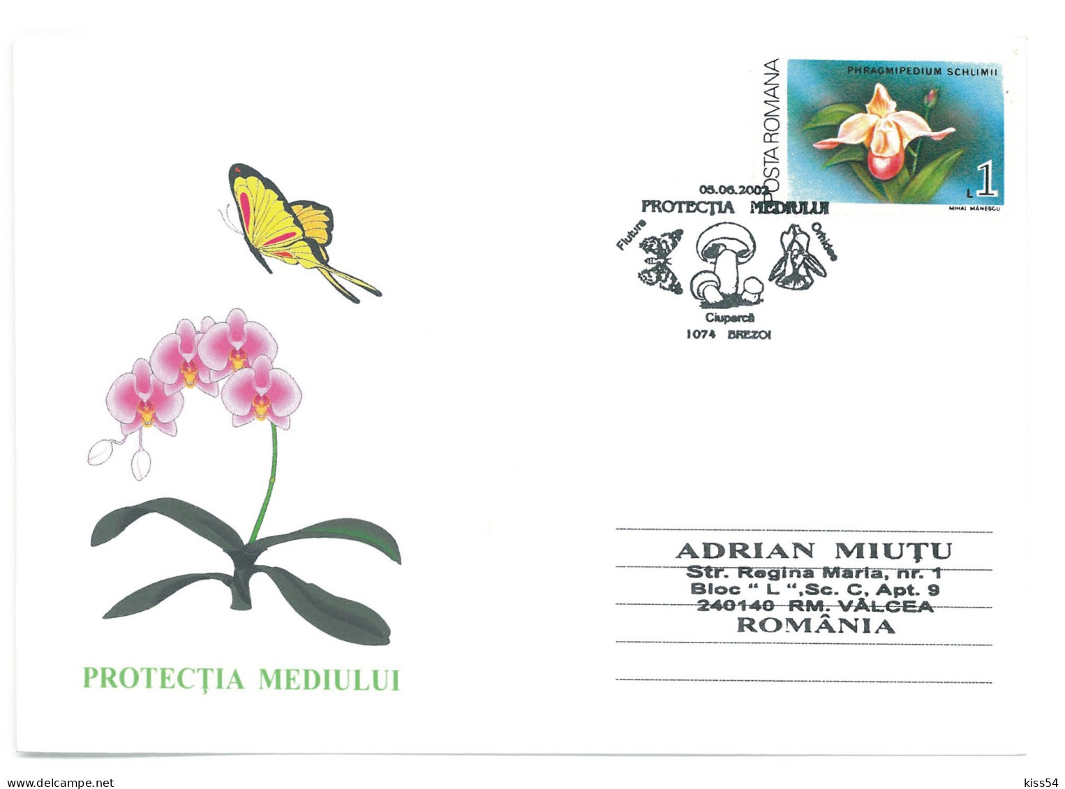 COV 998 - 3200 ORCHIDS, Romania - Cover - Used - 2002 - Orchideeën