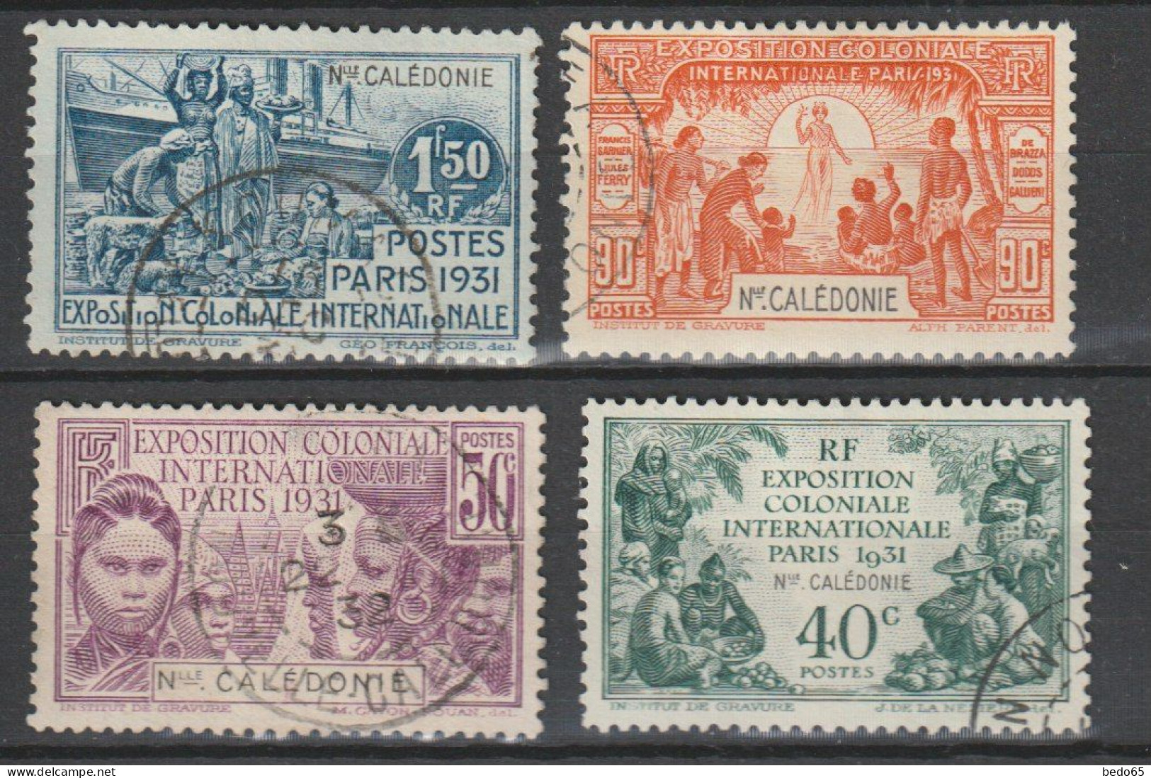 NOUVELLE-CALEDONIE EXPO 1931 N° 162 à 165 TTB - Usados