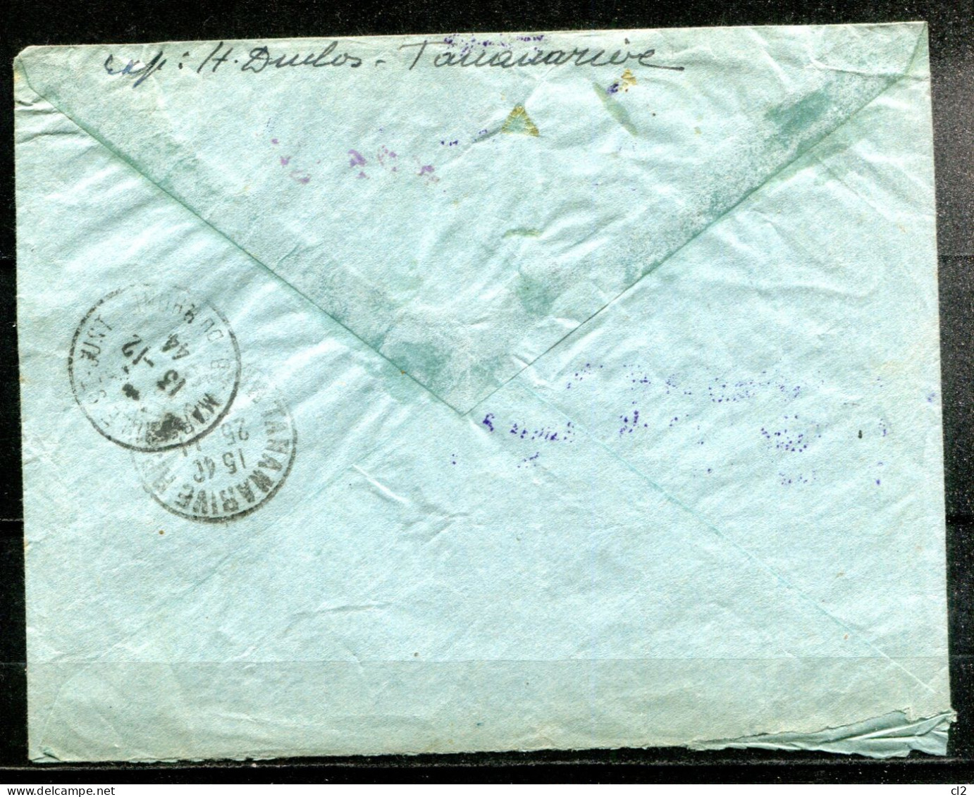 25/11/44 - MADAGASCAR ET DEPENDANCES - POSTE AERIENNE - TANANARIVE R.P. - Taxe Perçue 13Fr50 (voir Description) - Luftpost