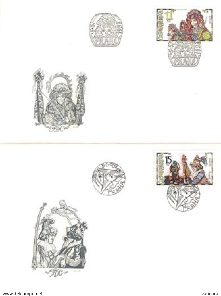 FDC 183 - 4 Czech Republic - EUROPA 1998 Folk Costumes - 1998