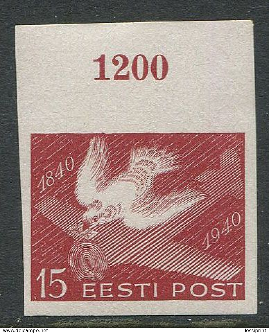 Estonia:Unused Imperforated Stamp Pigeon/airplane, 1940, MNH - Estland