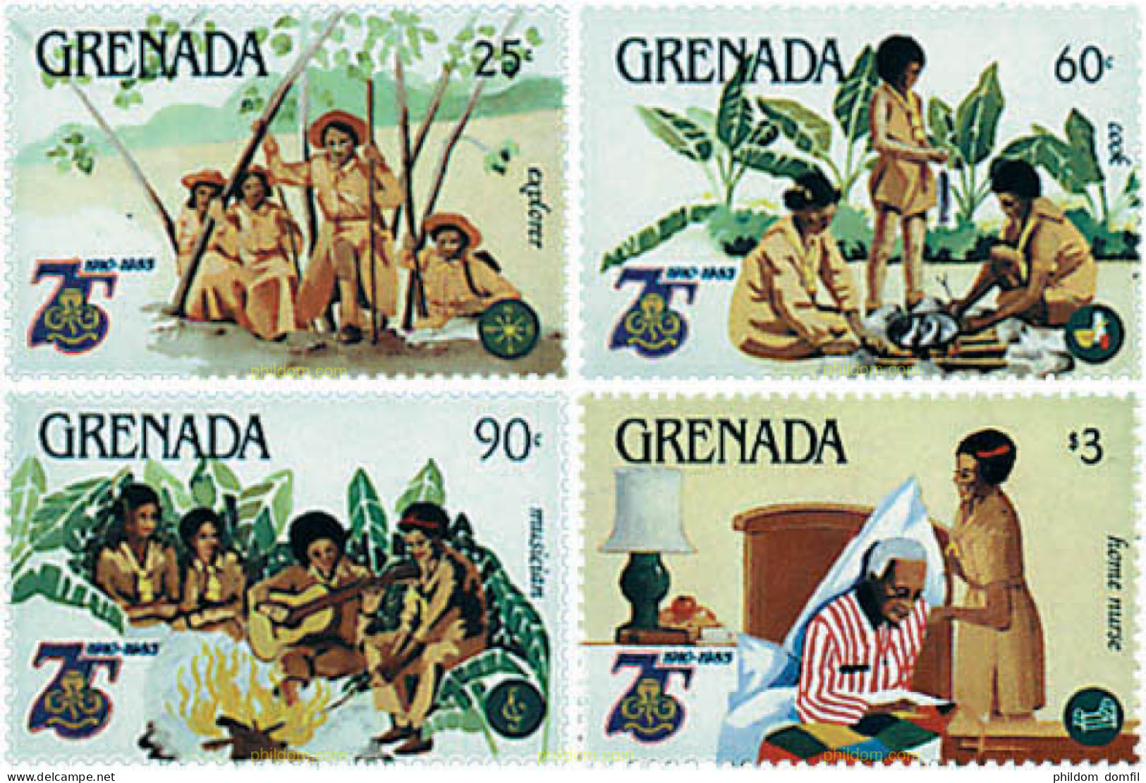 727890 HINGED GRANADA 1985 75 ANIVERSARIO DEL ESCULTISMO FEMENINO - Grenada (1974-...)