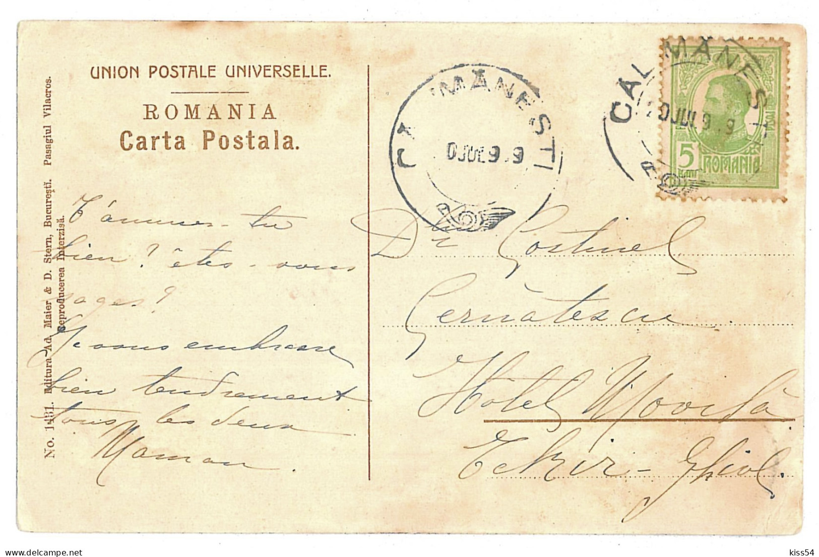 RO 999 - 10590 CALIMANESTI, Valcea, Romania, Railway, Table Traian - Old Postcard - Used - 1909 - Roumanie