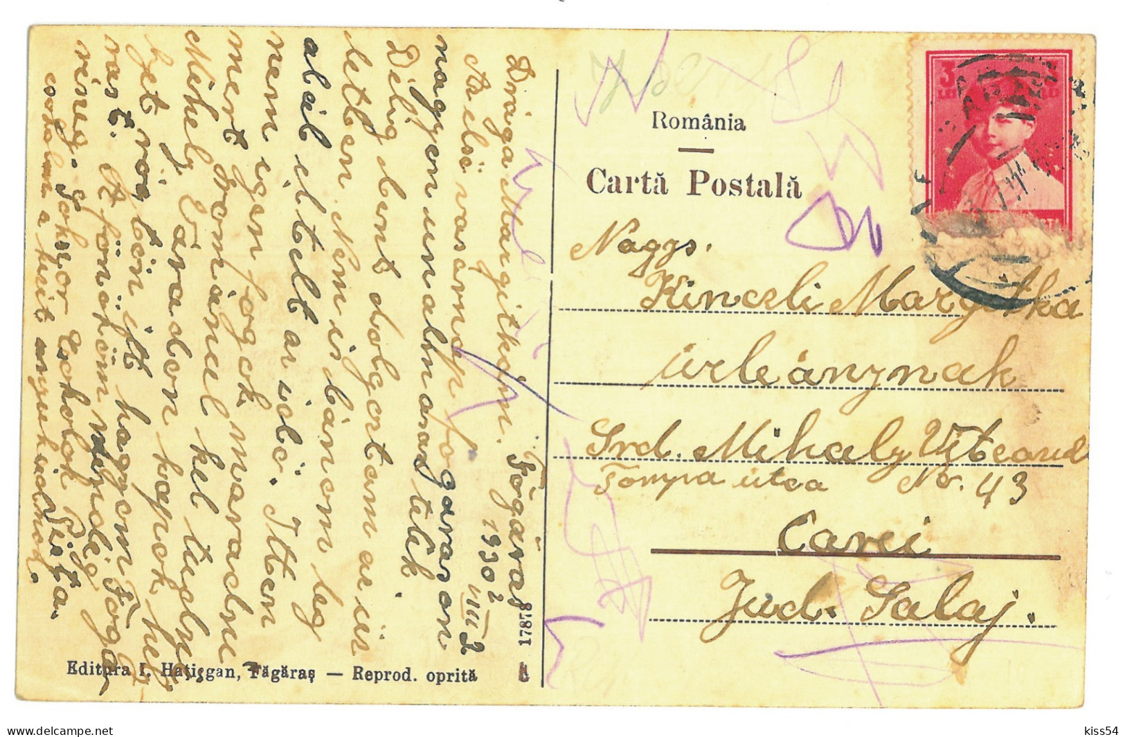 RO 999 - 23535 FAGARAS, Brasov, Radu Negru High School, Romania - Old Postcard - Used - 1930 - Romania