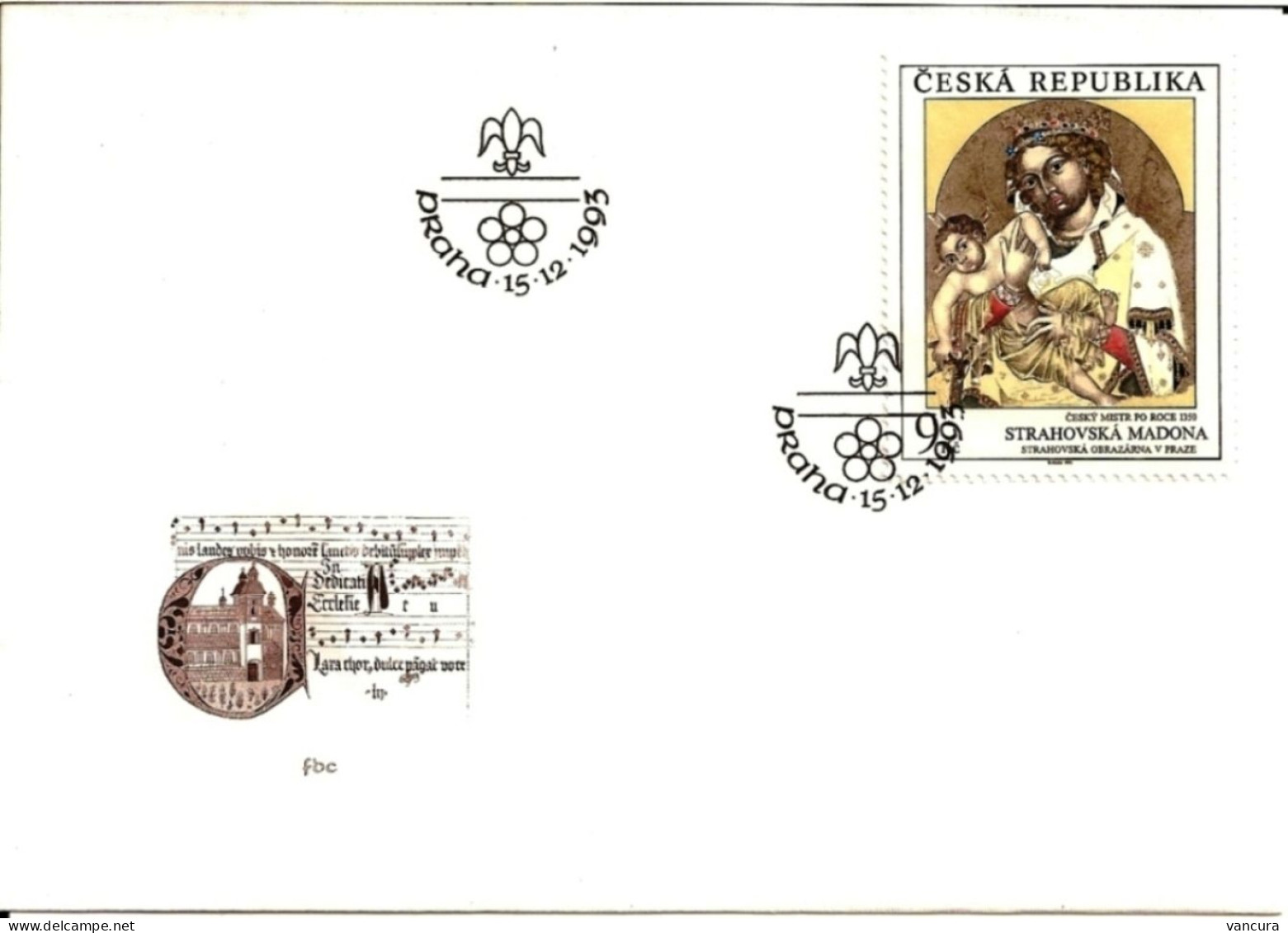 FDC 27 Czech Republic Art - Madona Of Strahov 1993 - Madonne