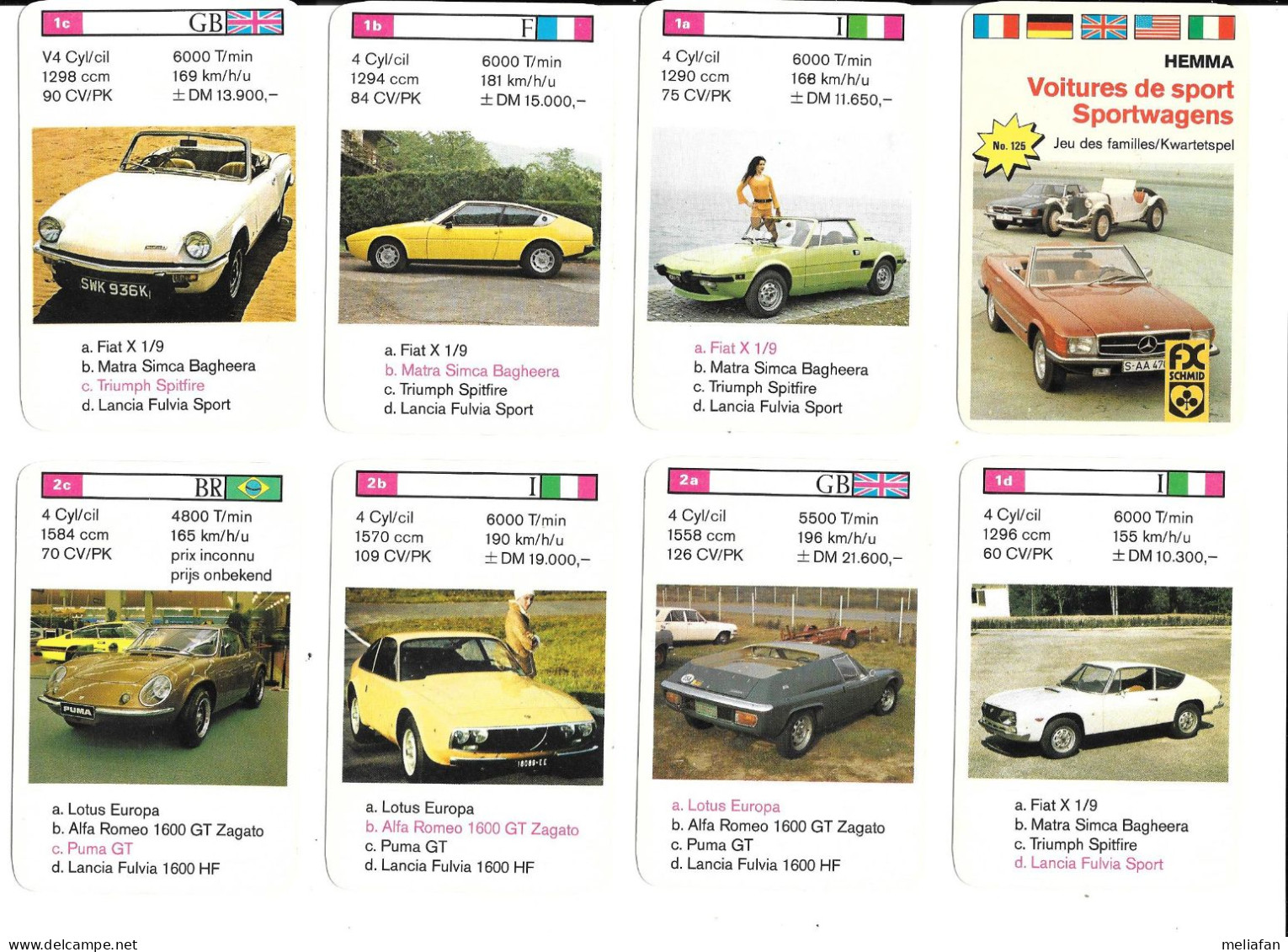 EK64 - JEU COMPLET 32 CARTES HEMMA - VOITURES DE SPORT - Cars
