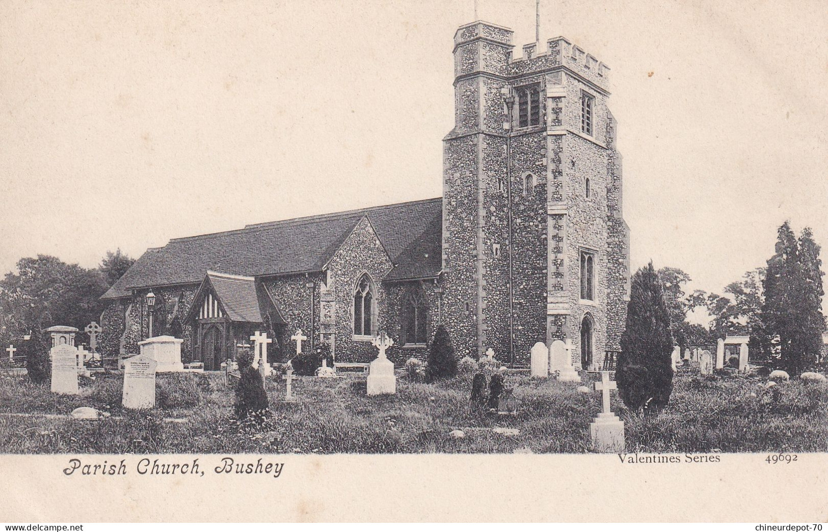 Parish Church Bushey Valentines Series 49092 - Hertfordshire