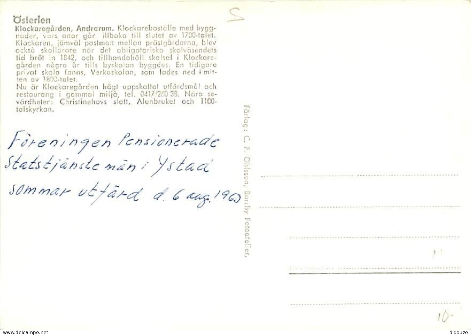 Suède - Sverige - Osterlen - Klockaregârden, Andrarum - CPM - Voir Scans Recto-Verso - Suède