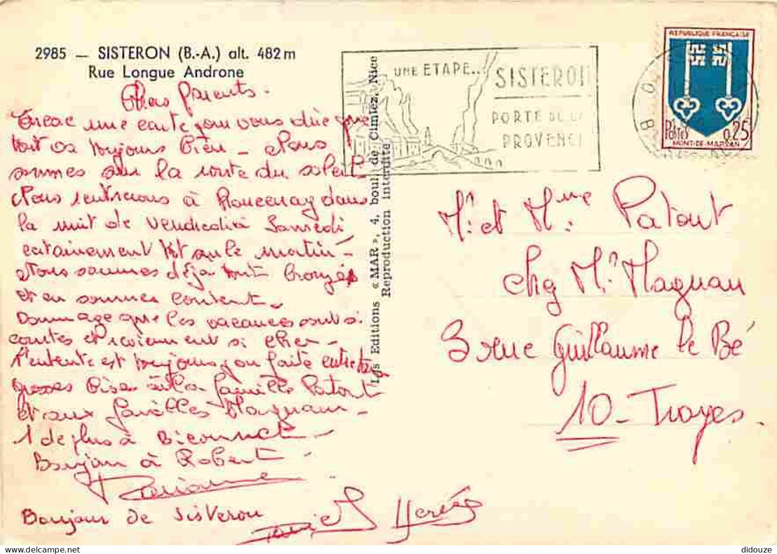 04 - Sisteron - Rue Longue Androne - Flamme Postale De Sisteron - CPM - Voir Scans Recto-Verso - Sisteron