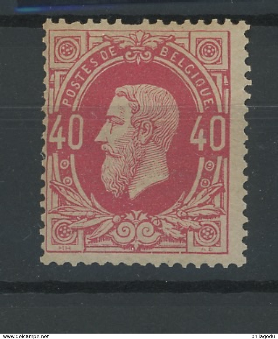 34 **. 40c Rose Carmin  Riche Nuance   **. Postfris. Cote 1000 € - 1869-1883 Leopold II.