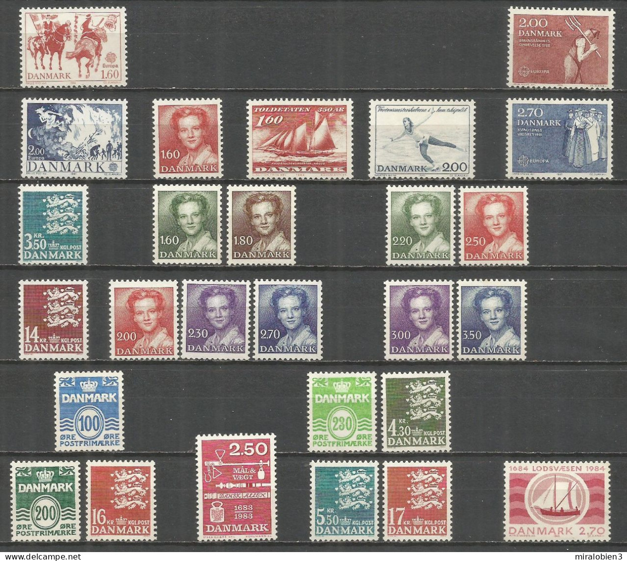 DINAMARCA 1981-1990 GRAN CONJUNTO ** SERIES COMPLETAS SIN FIJASELLOS EN COLECCION ALTO VALOR DE CATALOGO - Unused Stamps