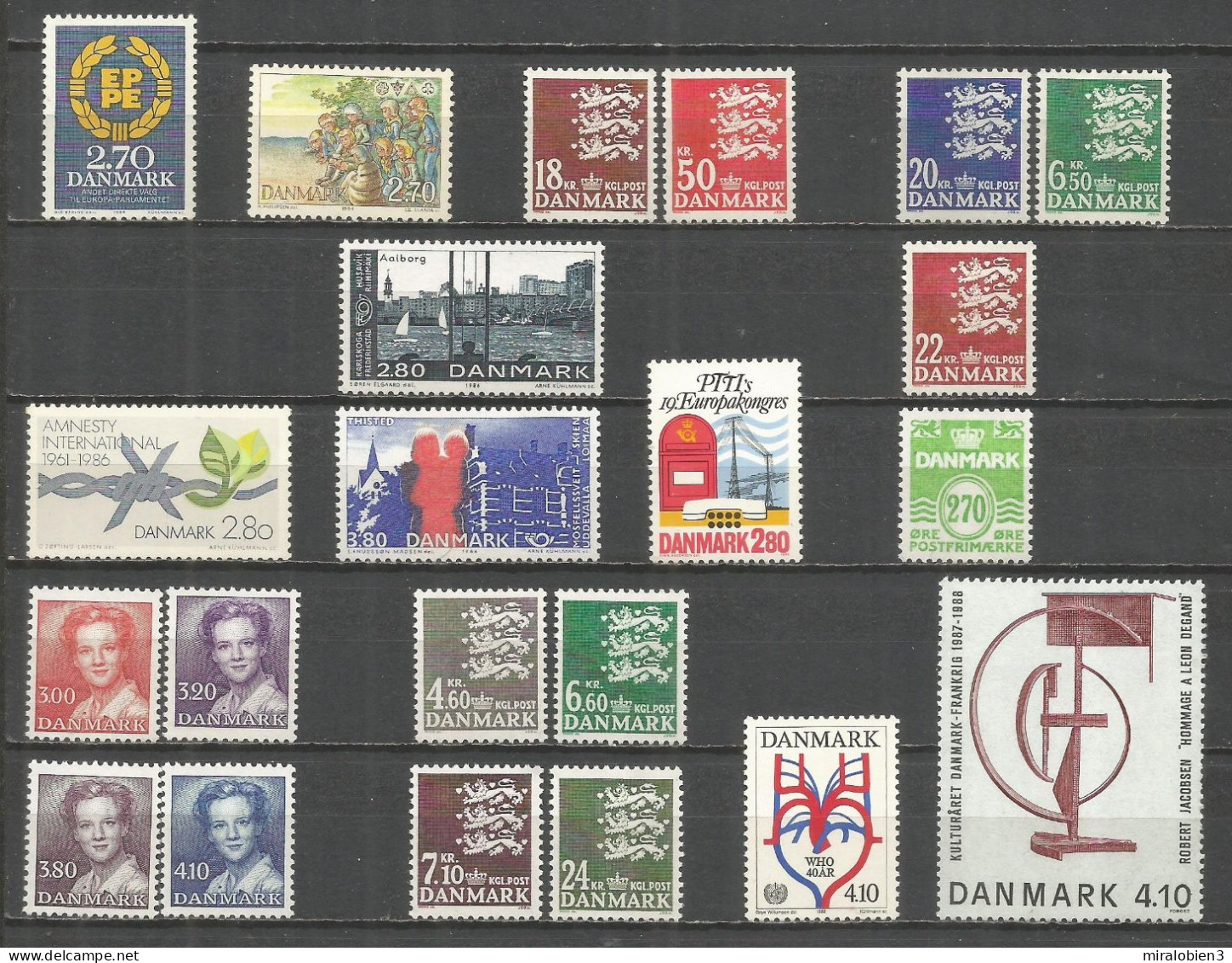 DINAMARCA 1981-1990 GRAN CONJUNTO ** SERIES COMPLETAS SIN FIJASELLOS EN COLECCION ALTO VALOR DE CATALOGO - Unused Stamps