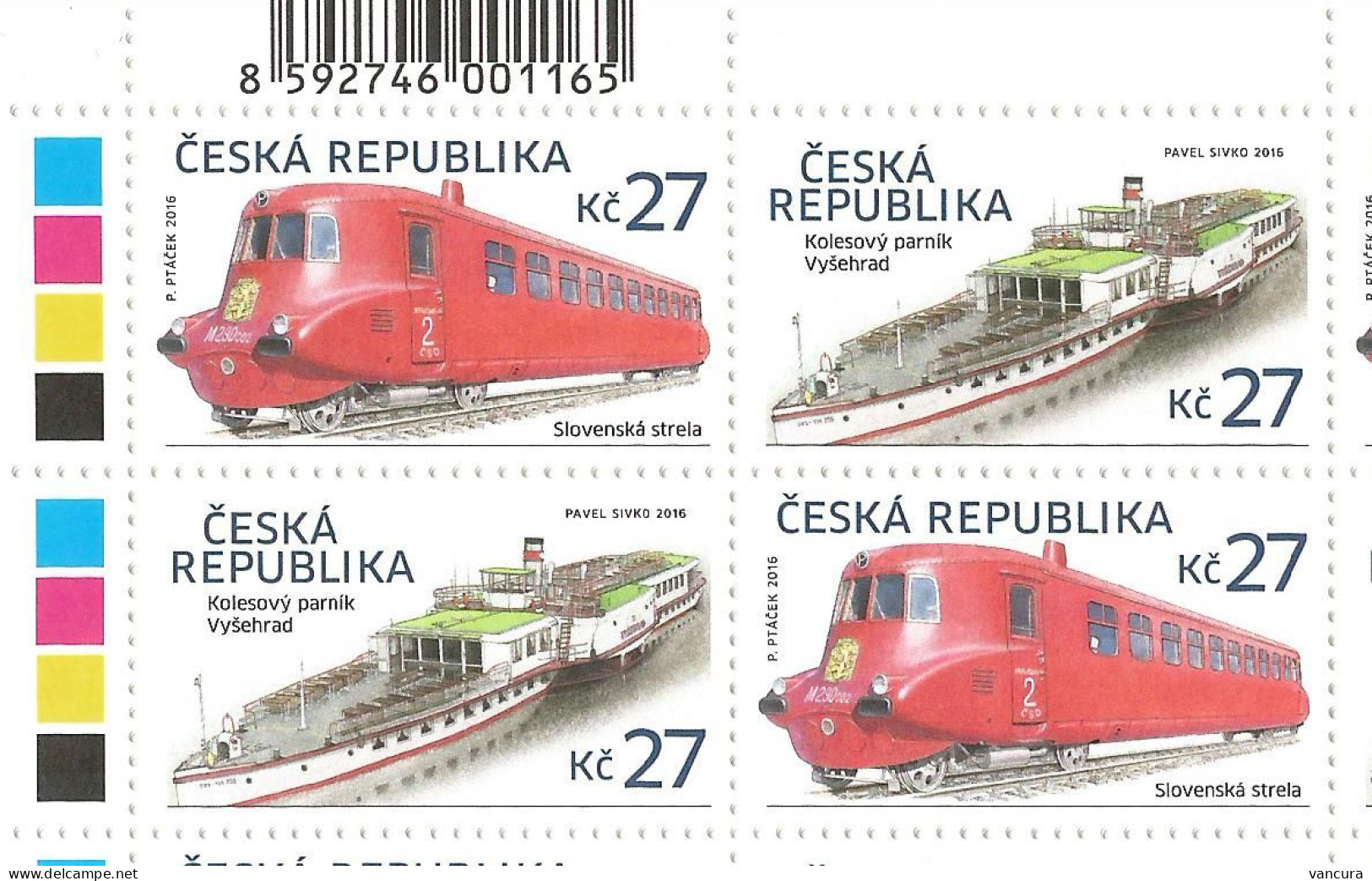 ** 876 - 877 Czech Republic Slovenska Strela Motor Coach 2016 - Unused Stamps