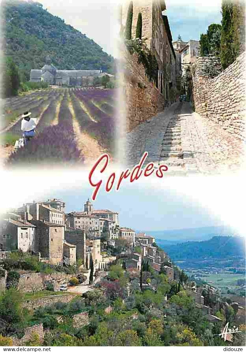 84 - Gordes - Multivues - Champs De Lavande - Flamme Postale - Abbaye De Sénanque - CPM - Voir Scans Recto-Verso - Gordes