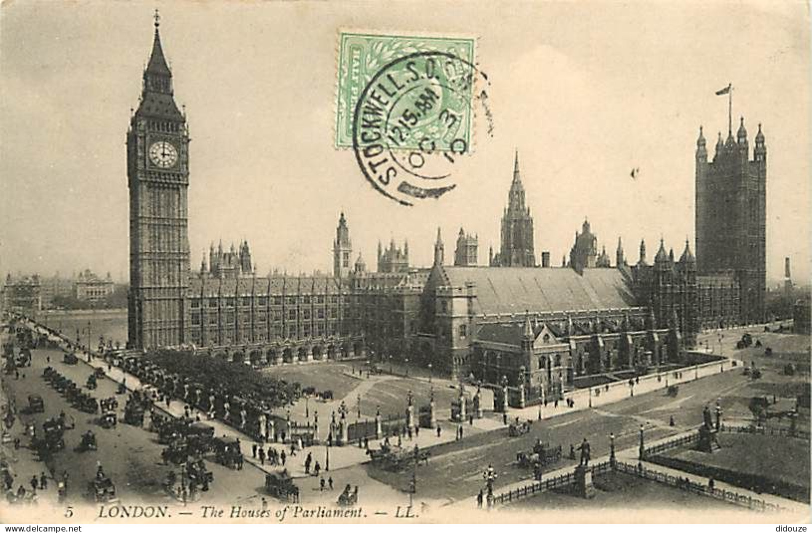 Pays - Royaume-Uni - London - Londres - The Houses Of Parliament - Animée - CPA - Oblitération Ronde De 1910 - Voir Scan - Houses Of Parliament