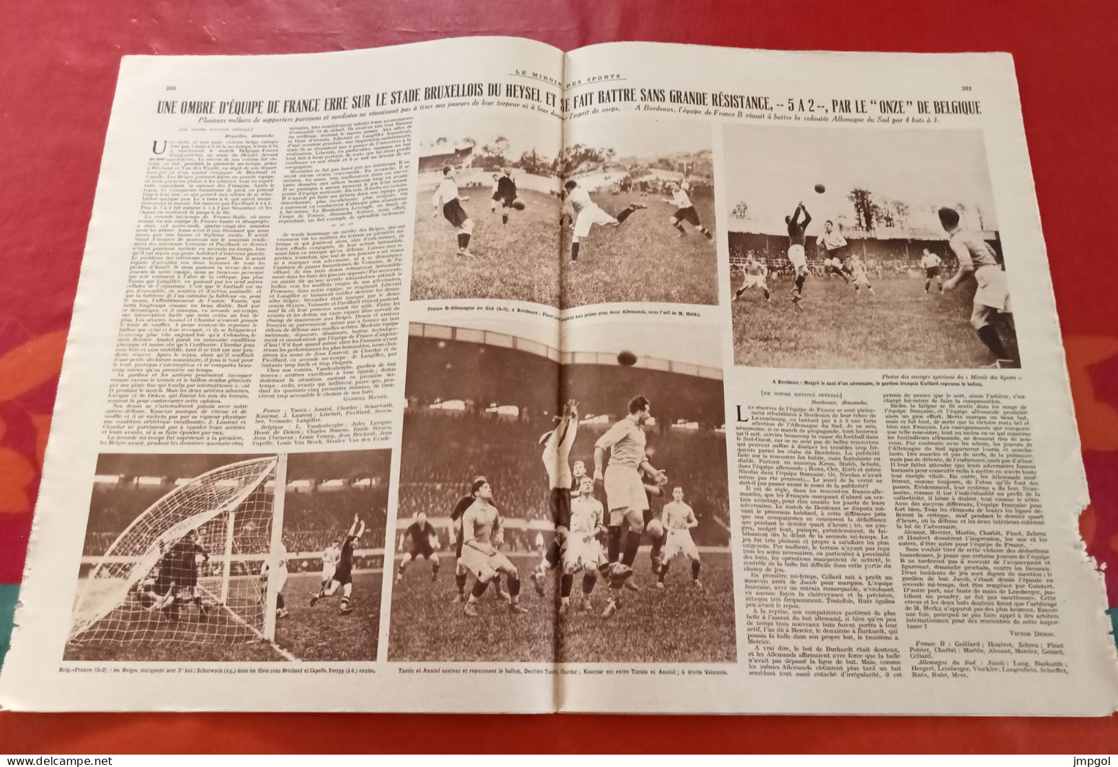 Miroir Des Sports N°649 Mai 1932 Boxe Carnera Griselle Thil Football Belgique France Heysel Natation Jacques Cartonnet - Sport