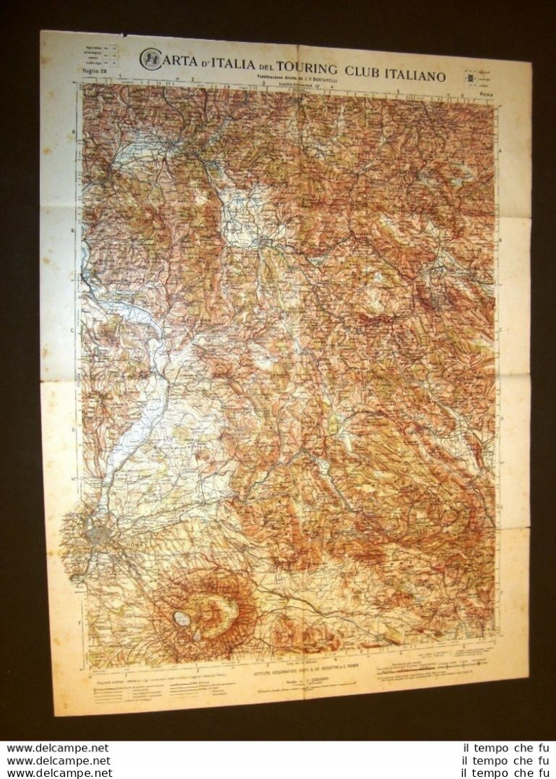 Grande Carta Geografica Del 1909 Roma, Guarcino, Palombara, Rieti Lazio T.C.I. - Carte Geographique