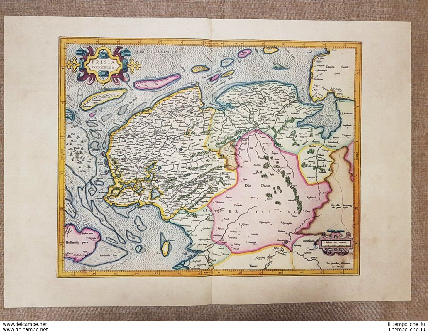Carta Geografica Mappa Frisia Occidentale Anno 1595 Mercatore Mercator Ristampa - Cartes Géographiques