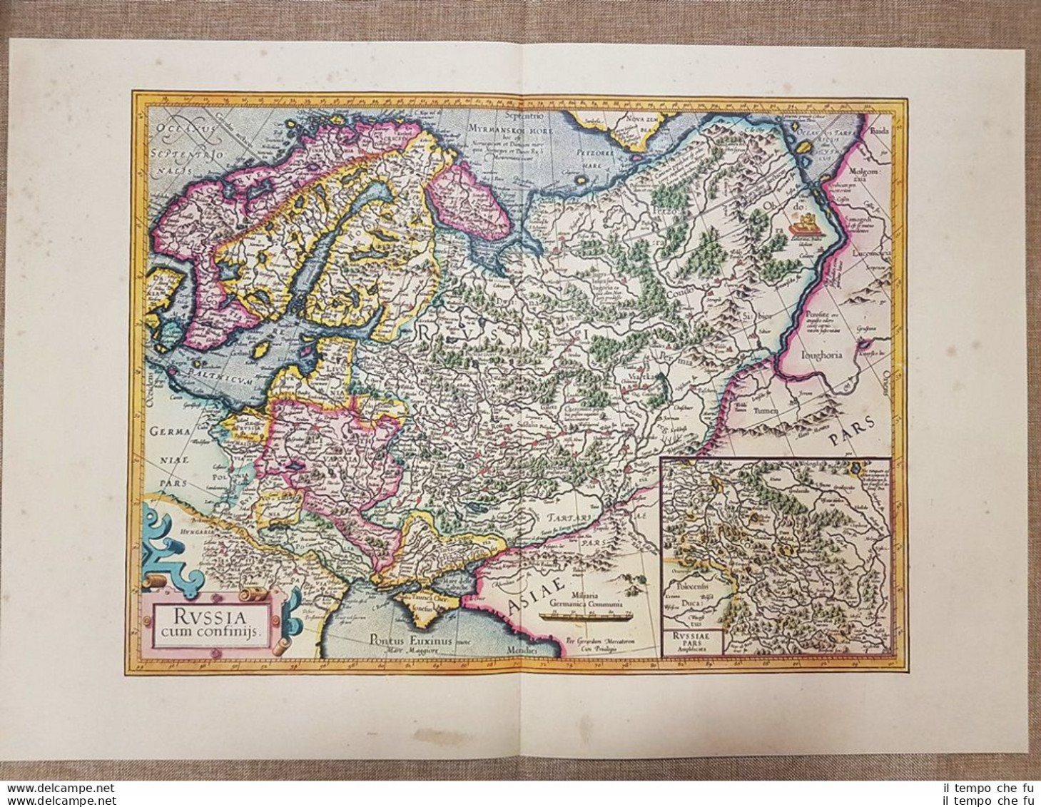 Carta Geografica O Mappa Russia Anno 1595 Di Mercatore Mercator Ristampa - Cartes Géographiques