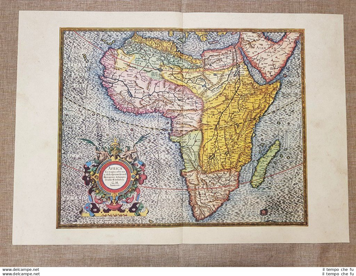 Carta Geografica O Mappa Africa Anno 1595 Di Mercatore Mercator Ristampa - Carte Geographique