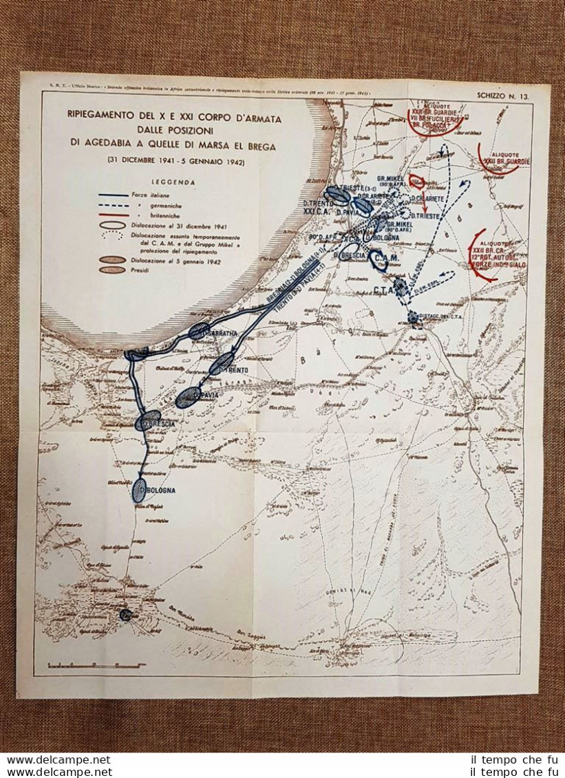 Carta Mappa Posizioni Di Agedabia E Marsa El Brega 1941-1942 WW2 Guerra Mondiale - Cartes Géographiques
