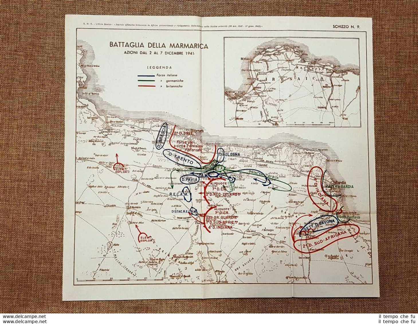 Carta O Mappa Battaglia Della Marmarica 2 - 7 Dicembre 1941 WW2 Guerra Mondiale - Cartes Géographiques