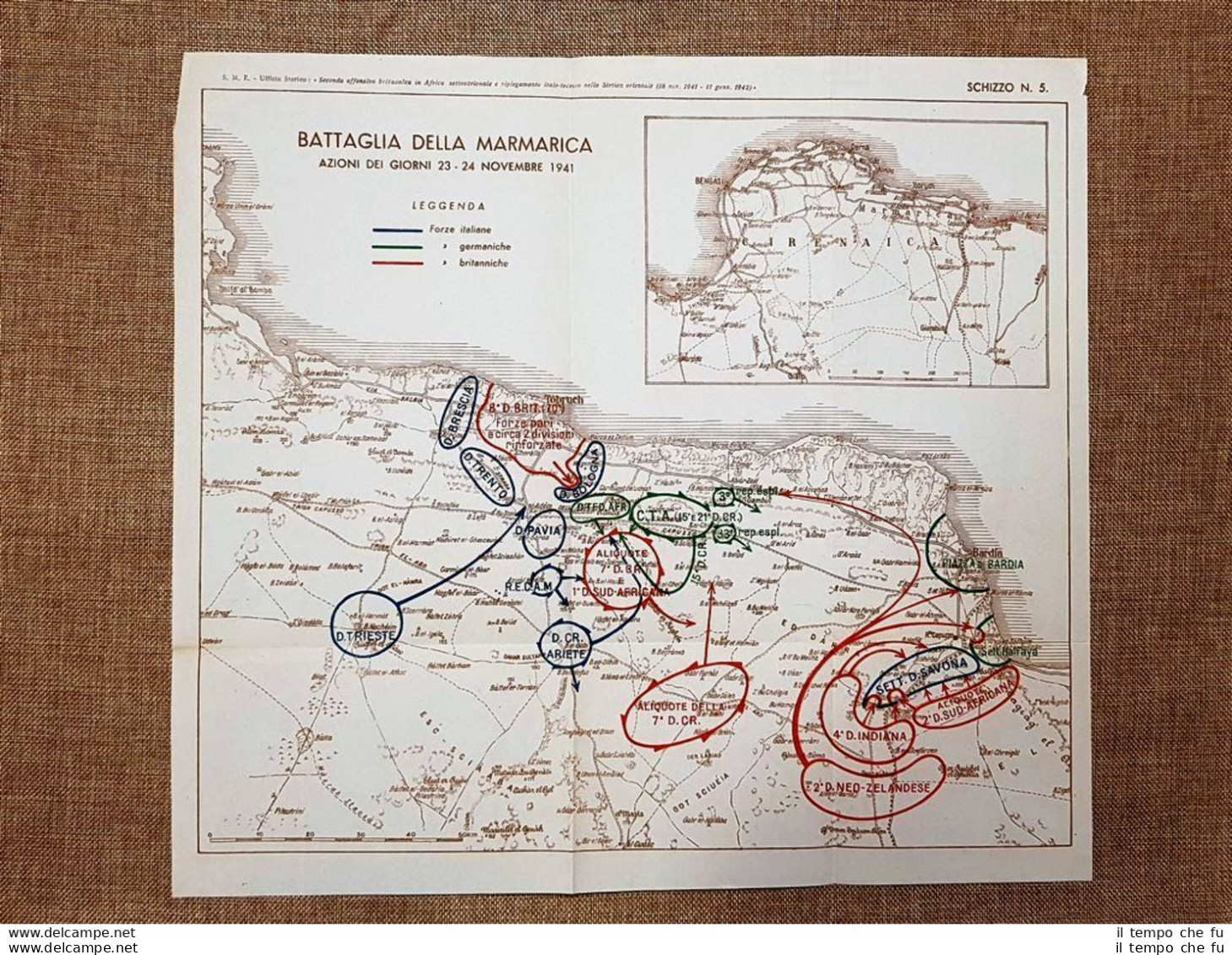 Carta Mappa Battaglia Della Marmarica 23 - 24 Novembre 1941 WW2 Guerra Mondiale - Carte Geographique