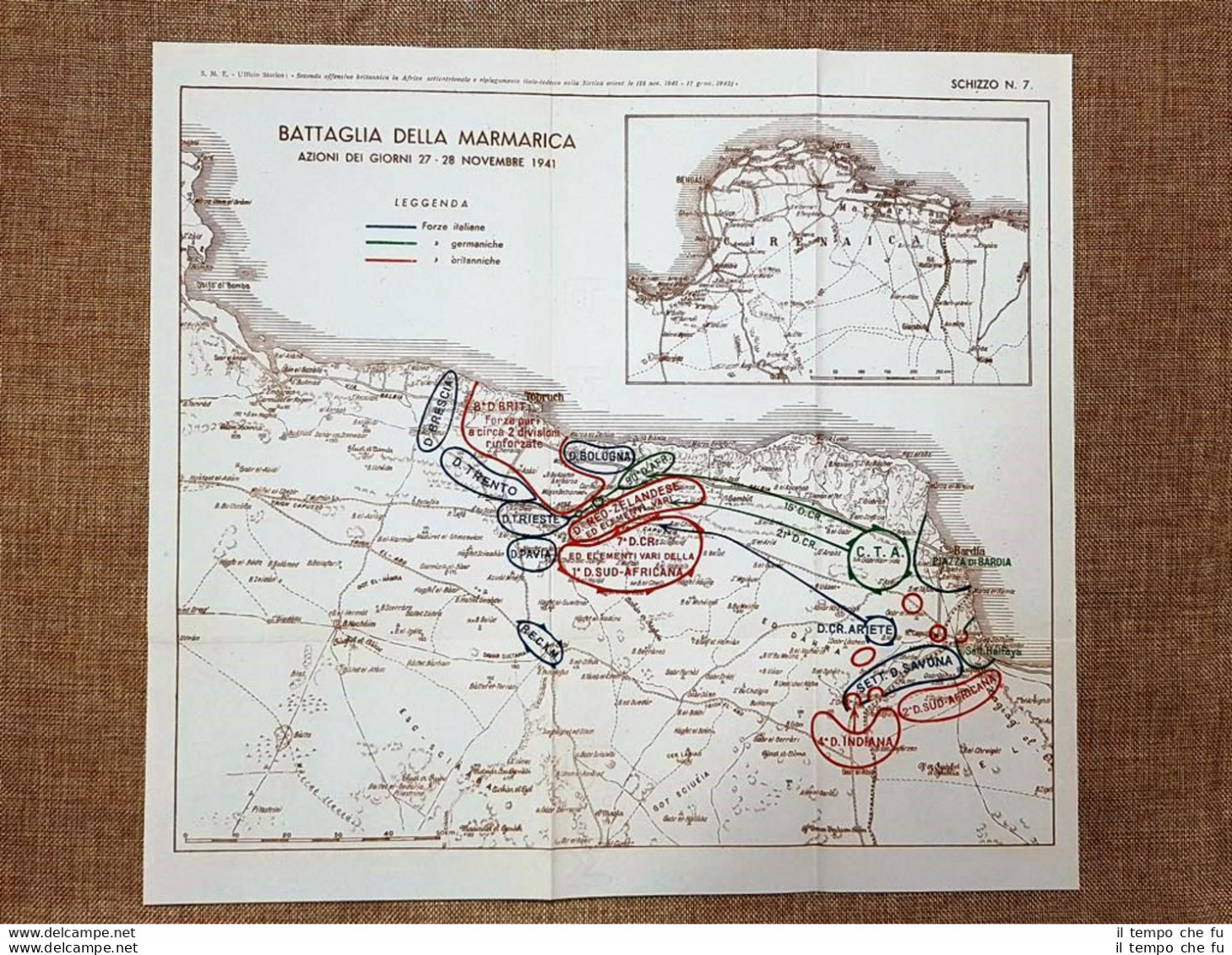 Carta Mappa Battaglia Della Marmarica 27 - 28 Novembre 1941 WW2 Guerra Mondiale - Geographical Maps