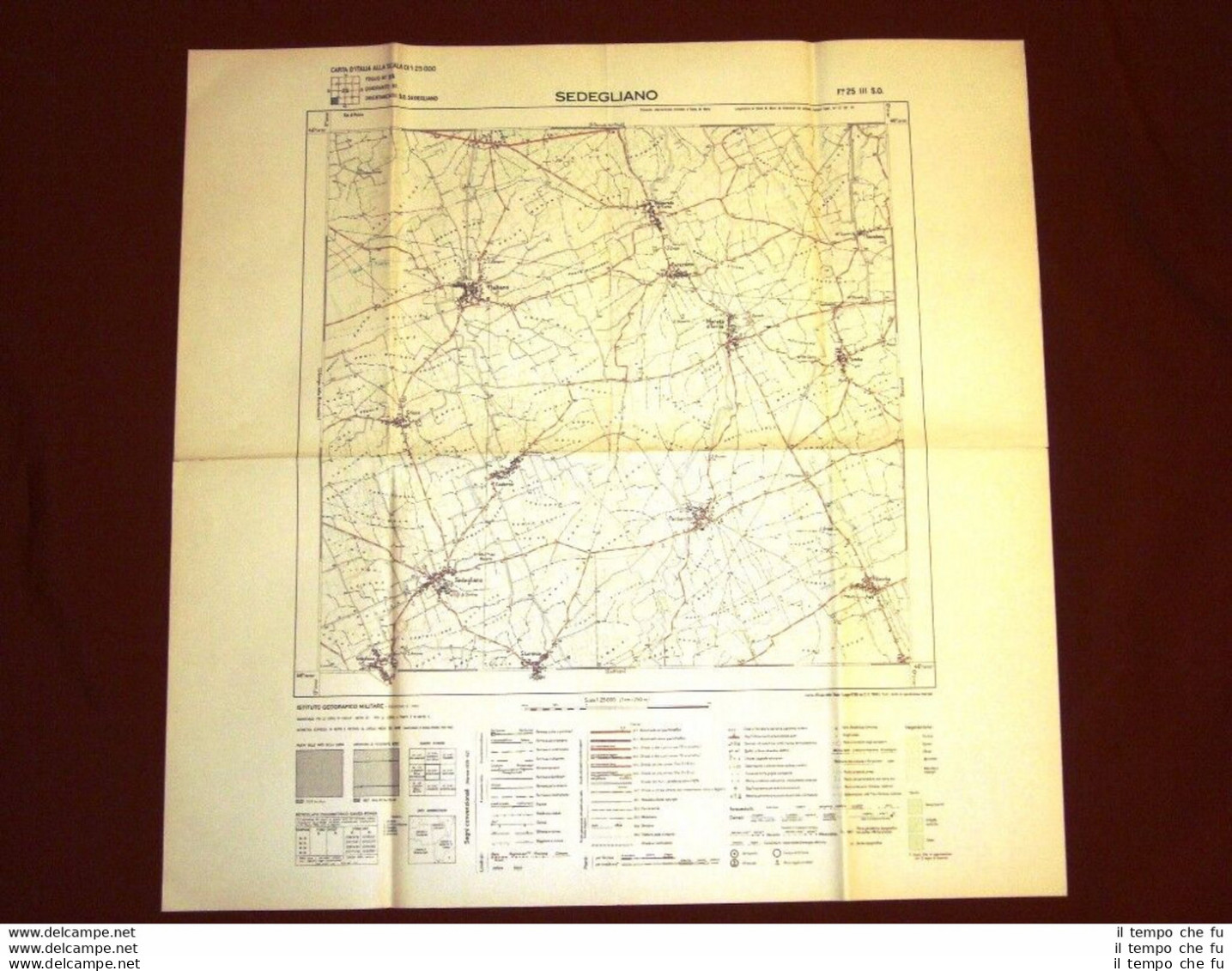 Grande Carta Topografica Sedegliano Sedean Udine Friuli Dettagliatissima I.G.M. - Cartes Géographiques