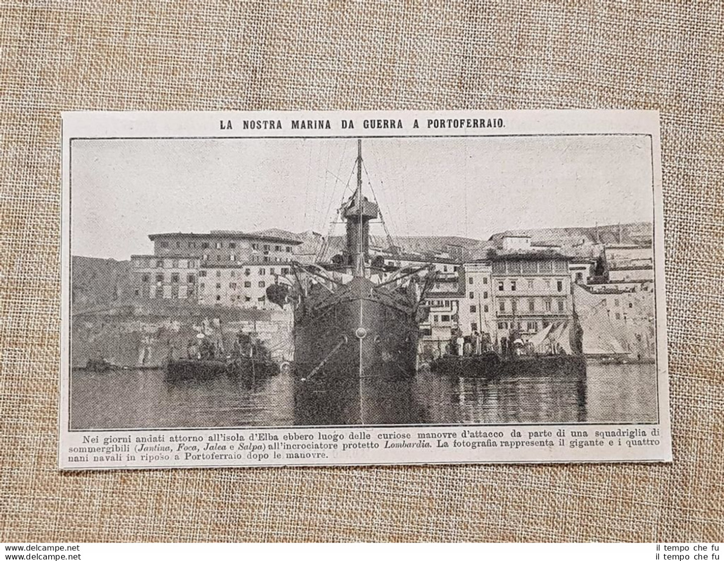 Portoferraio Nel 1914 L'incrociatore Lombardia Livorno Toscana Marina - Autres & Non Classés