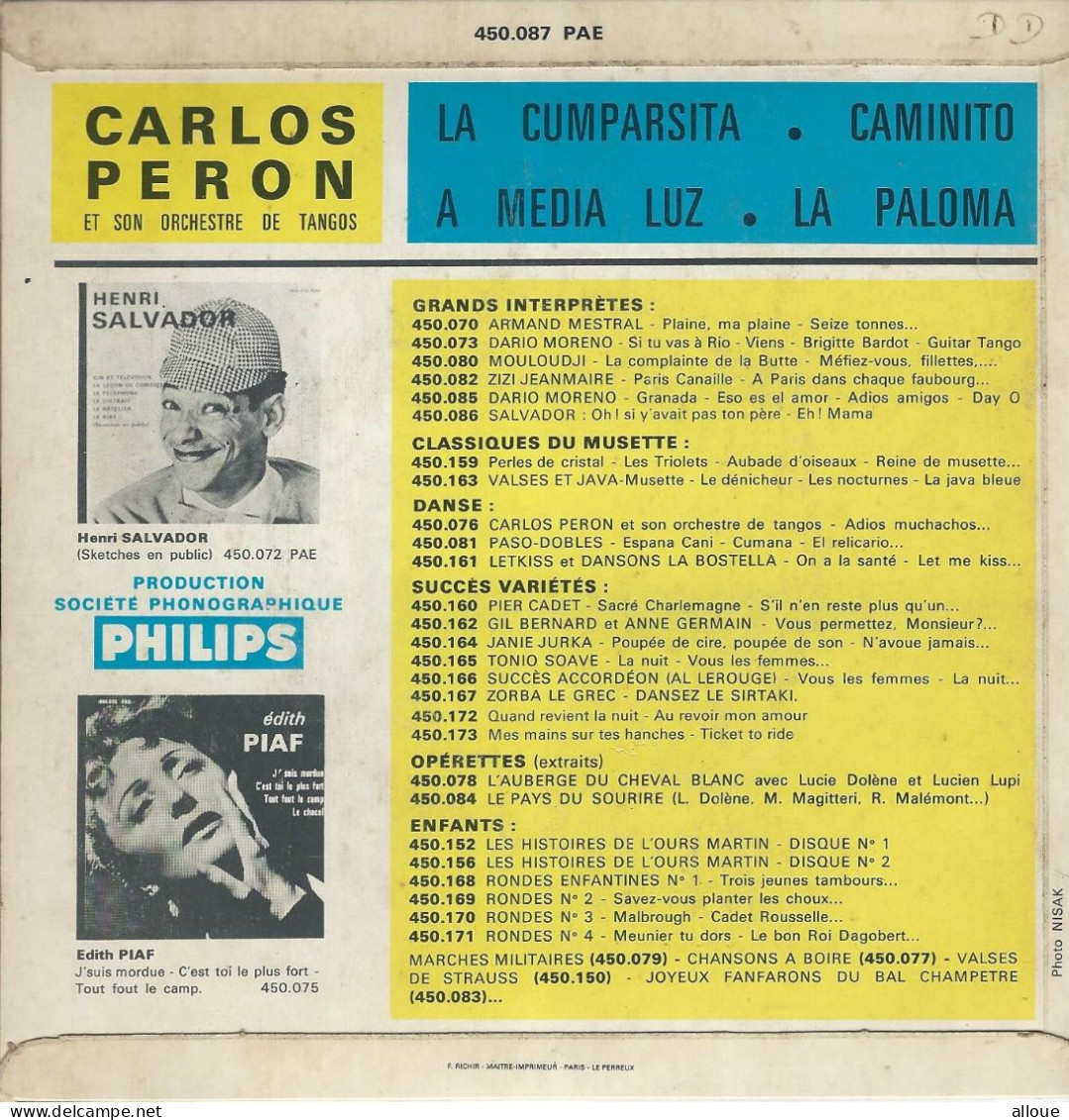 CARLOS PERON - FR EP - LA CUMPARSITA + 3 - Wereldmuziek