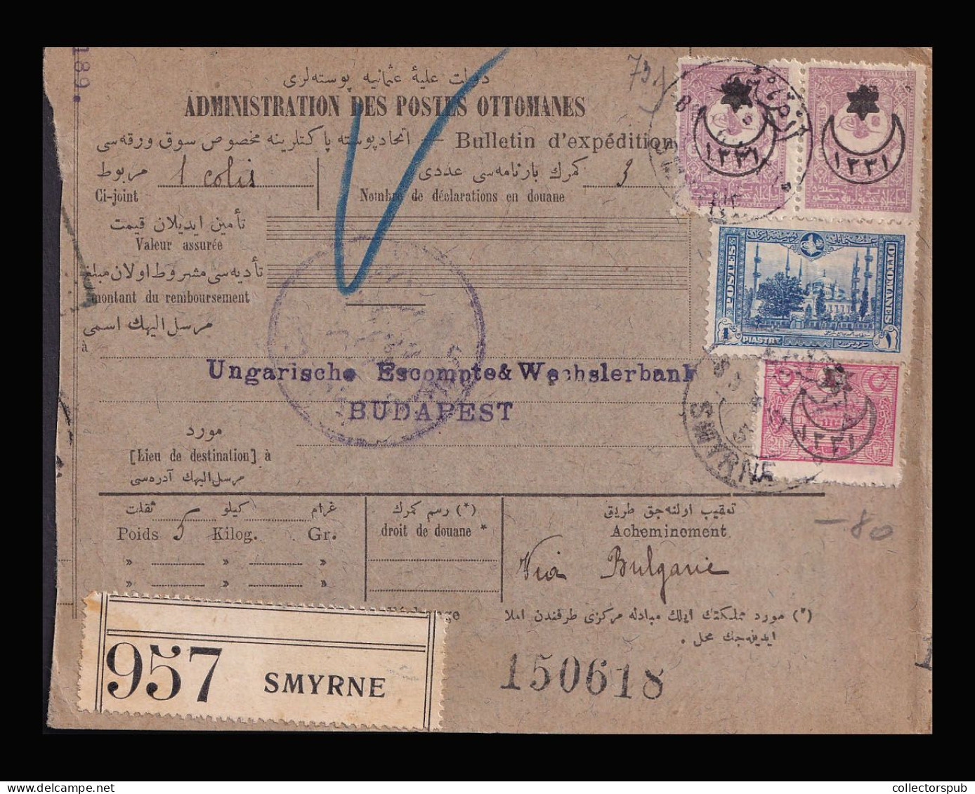 TURKEY 1916. Nice Parcelpost Card To Hungary - Briefe U. Dokumente