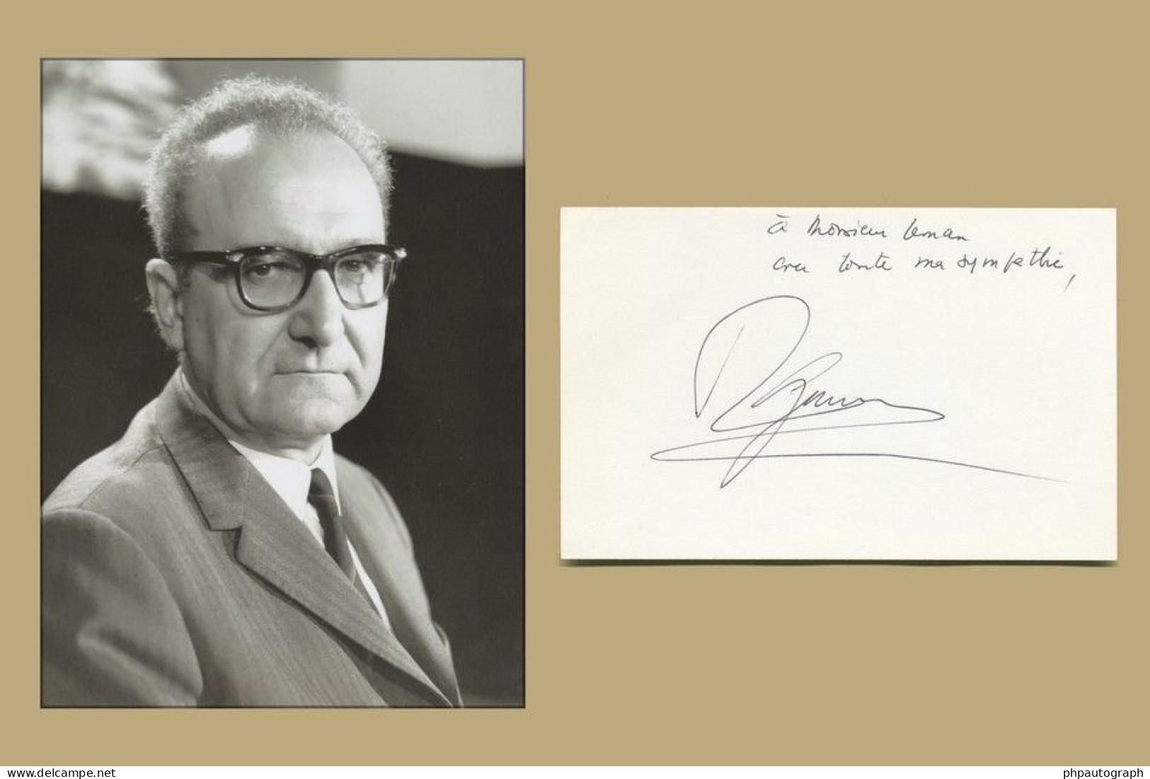 Roger Garaudy (1913-2012) - Philosophe & Politicien - Carte Dédicacée + Photo - Schriftsteller