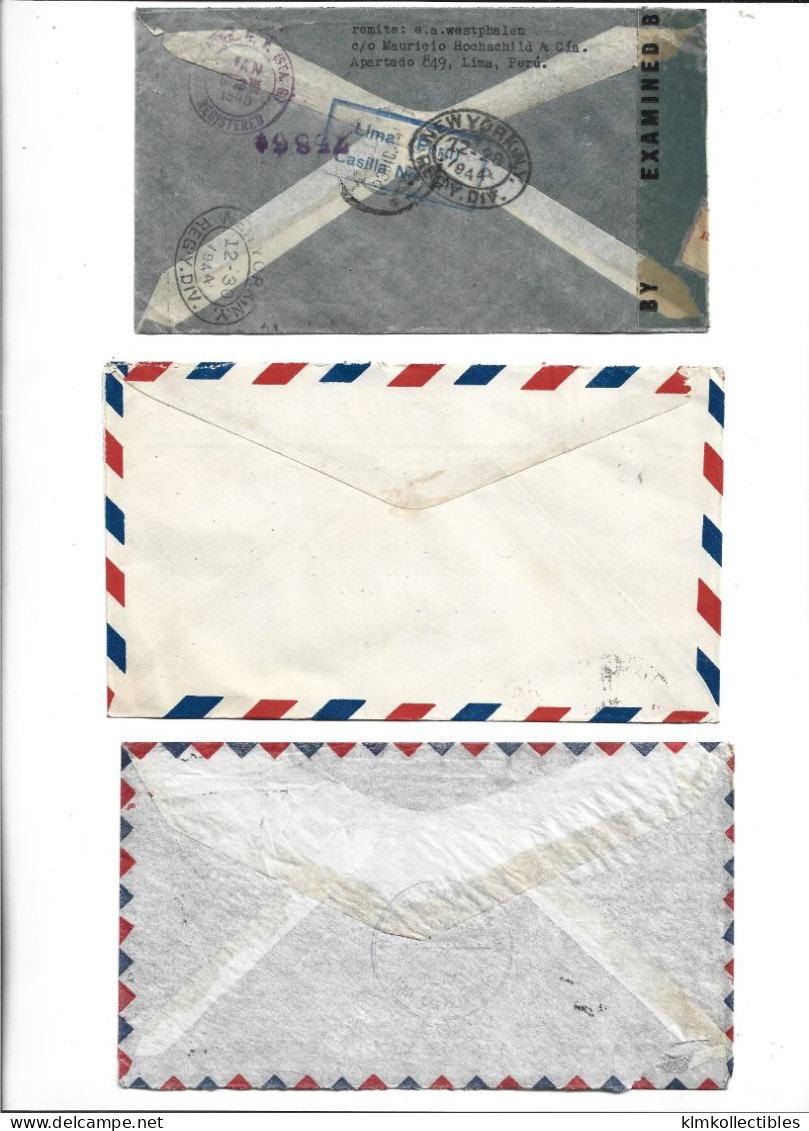 PERU - POSTAL HISTORY LOT 6 COVERS - AIRMAIL CENSORED - Perù