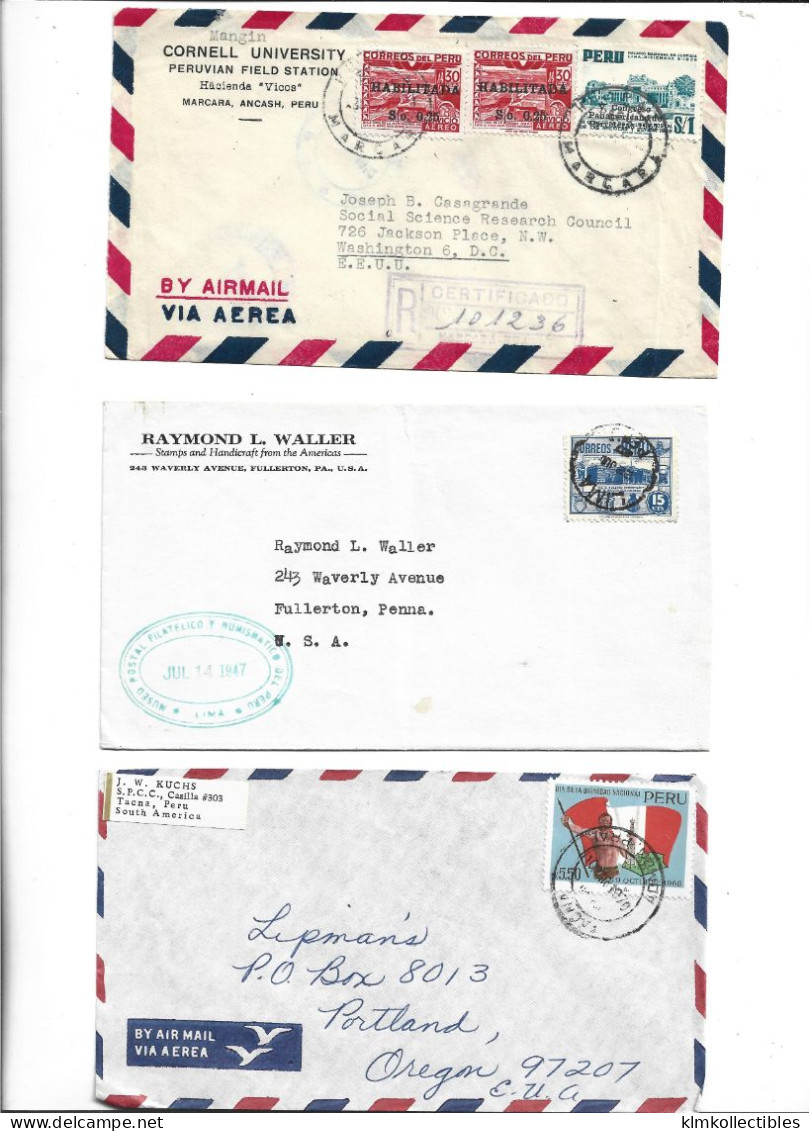 PERU - POSTAL HISTORY LOT 6 COVERS - AIRMAIL - Peru