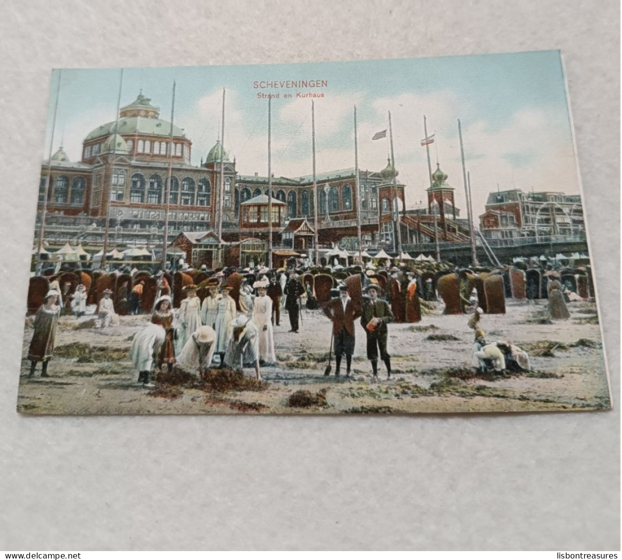 ANTIQUE POSTCARD NETHERLANDS SCHEVENINGEN - STRAND EN KURHAUS UNUSED - Scheveningen