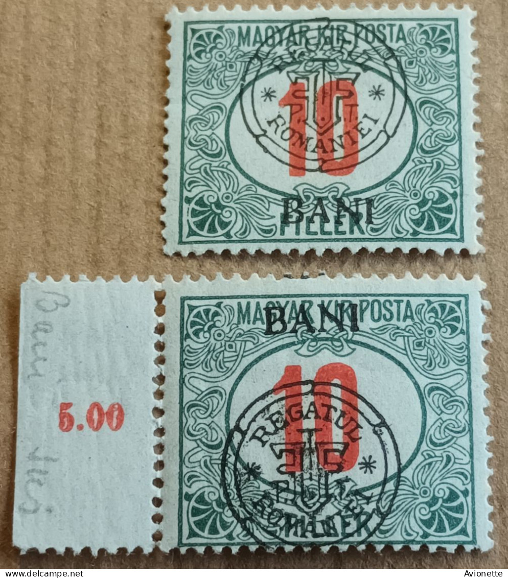 Magyar Kir Posta / Surcharge Regatul Romaniei Bani 10 Filler (4 Timbres Neufs) - Nuevos