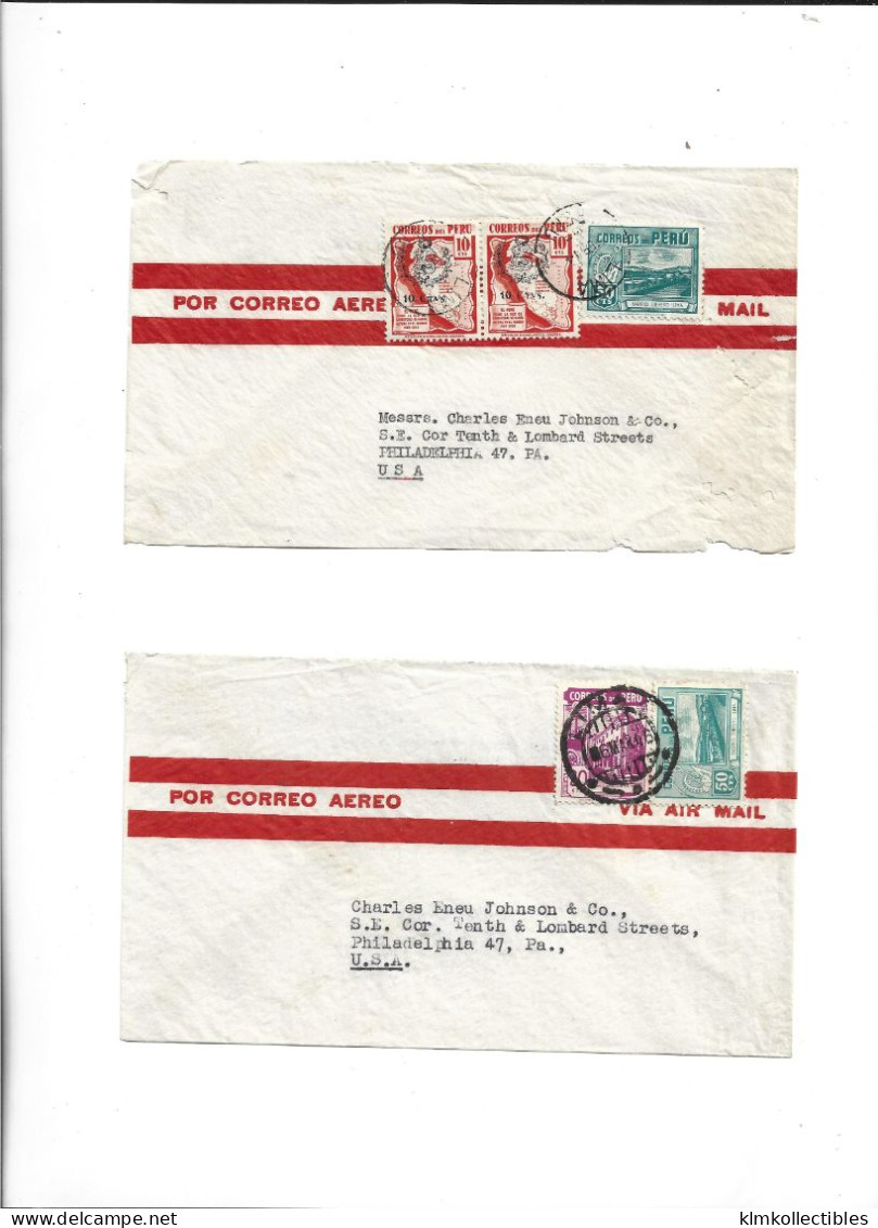 PERU - POSTAL HISTORY LOT 4 COVERS - AIRMAIL - Peru