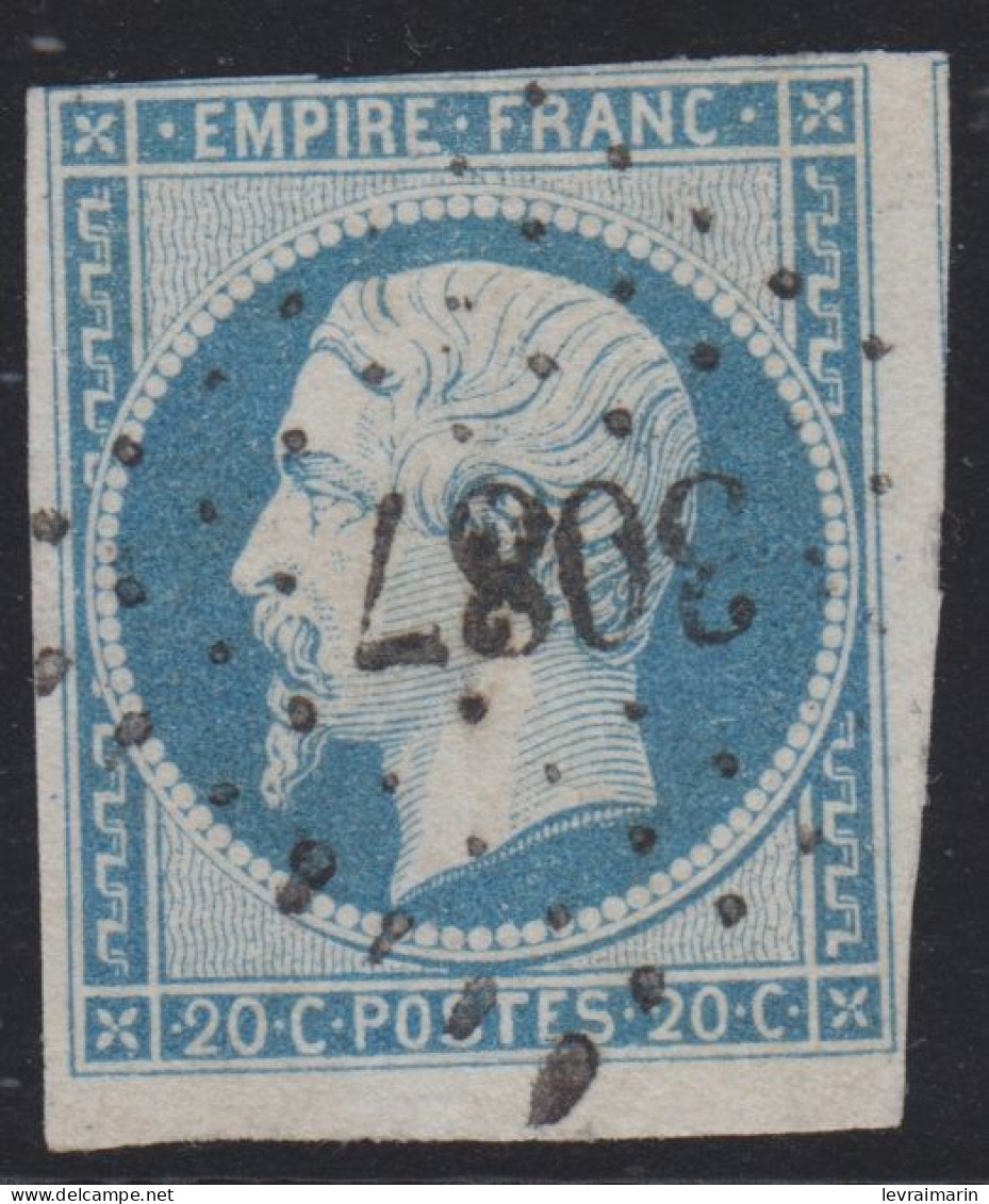 N°14 Oblitéré PC 3087 De St Gerand Le Puy (3), Indice 7, Belle Frappe, Une Marge Au Ras, 1er Choix - 1853-1860 Napoleone III