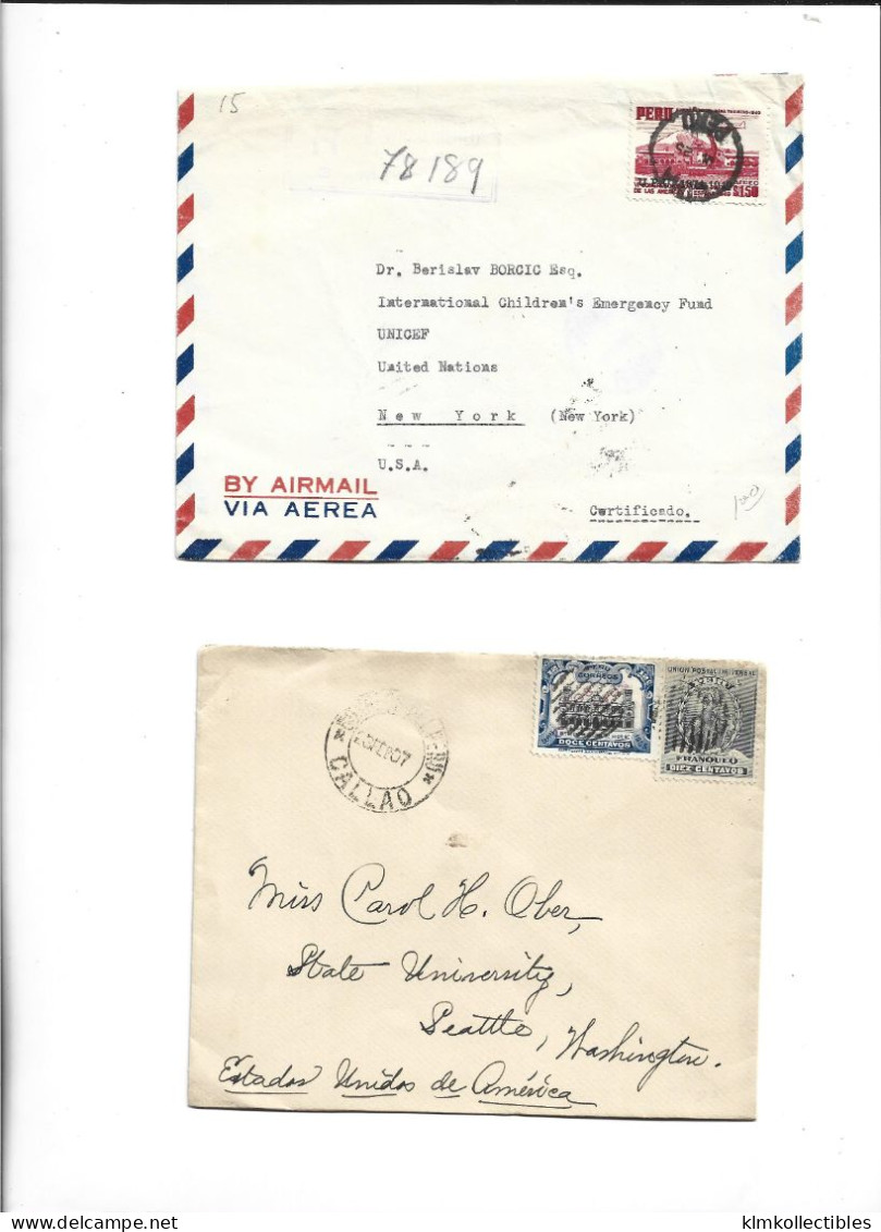 PERU - POSTAL HISTORY LOT 4 COVERS - AIRMAIL - Peru