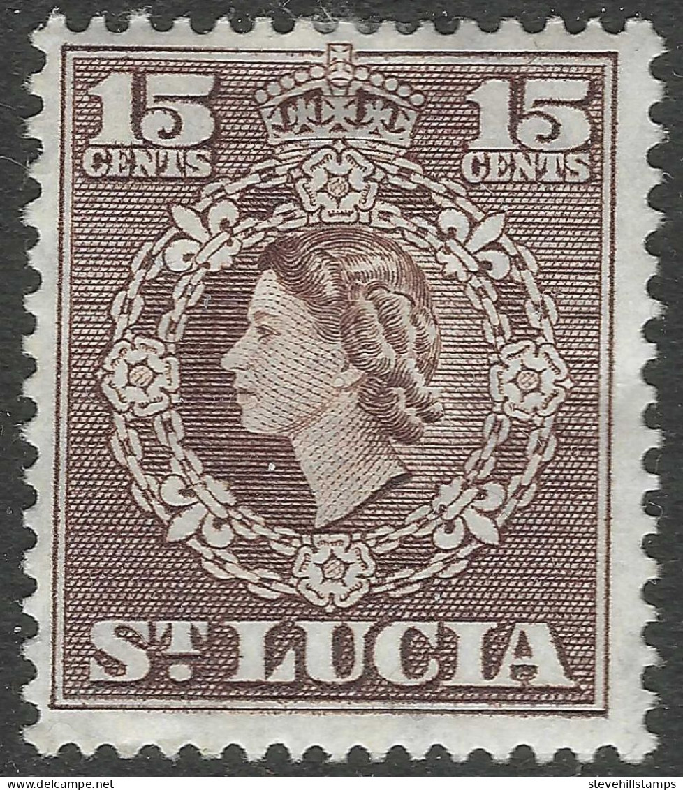 St Lucia. 1953-63 QEII. 15c MH. SG 180. M3158 - Ste Lucie (...-1978)