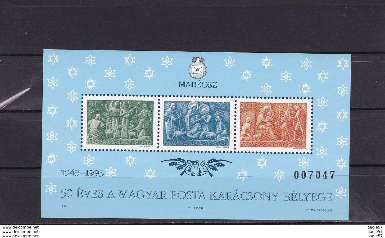 Hungary 1993. Christmas Very Nice Commemorative Sheet Special Catalogue Number: 1993/5 MNH** - Christmas