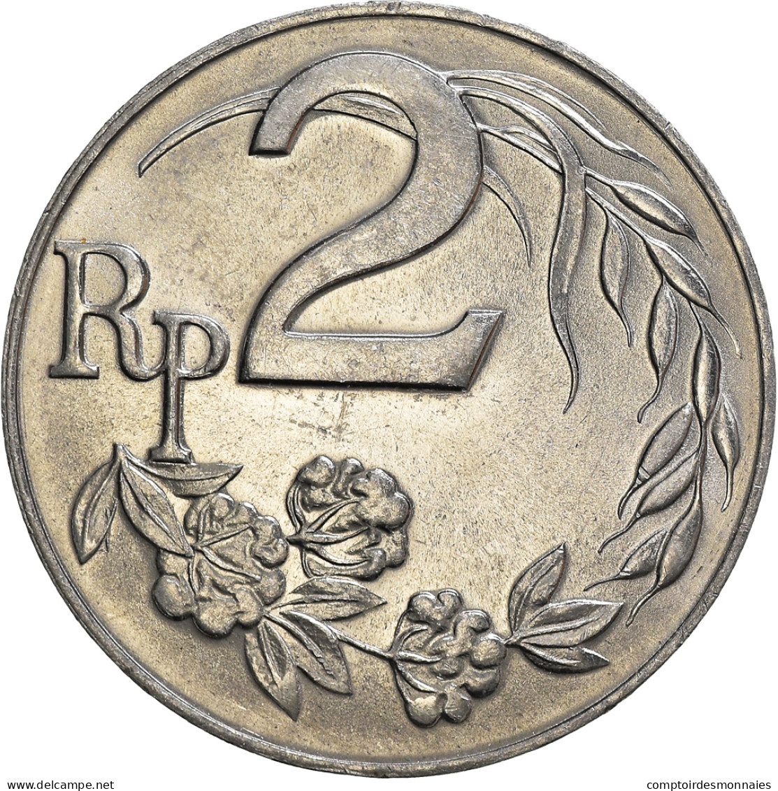 Monnaie, Indonésie, 2 Rupiah, 1970, TTB+, Aluminium, KM:21 - Indonesië