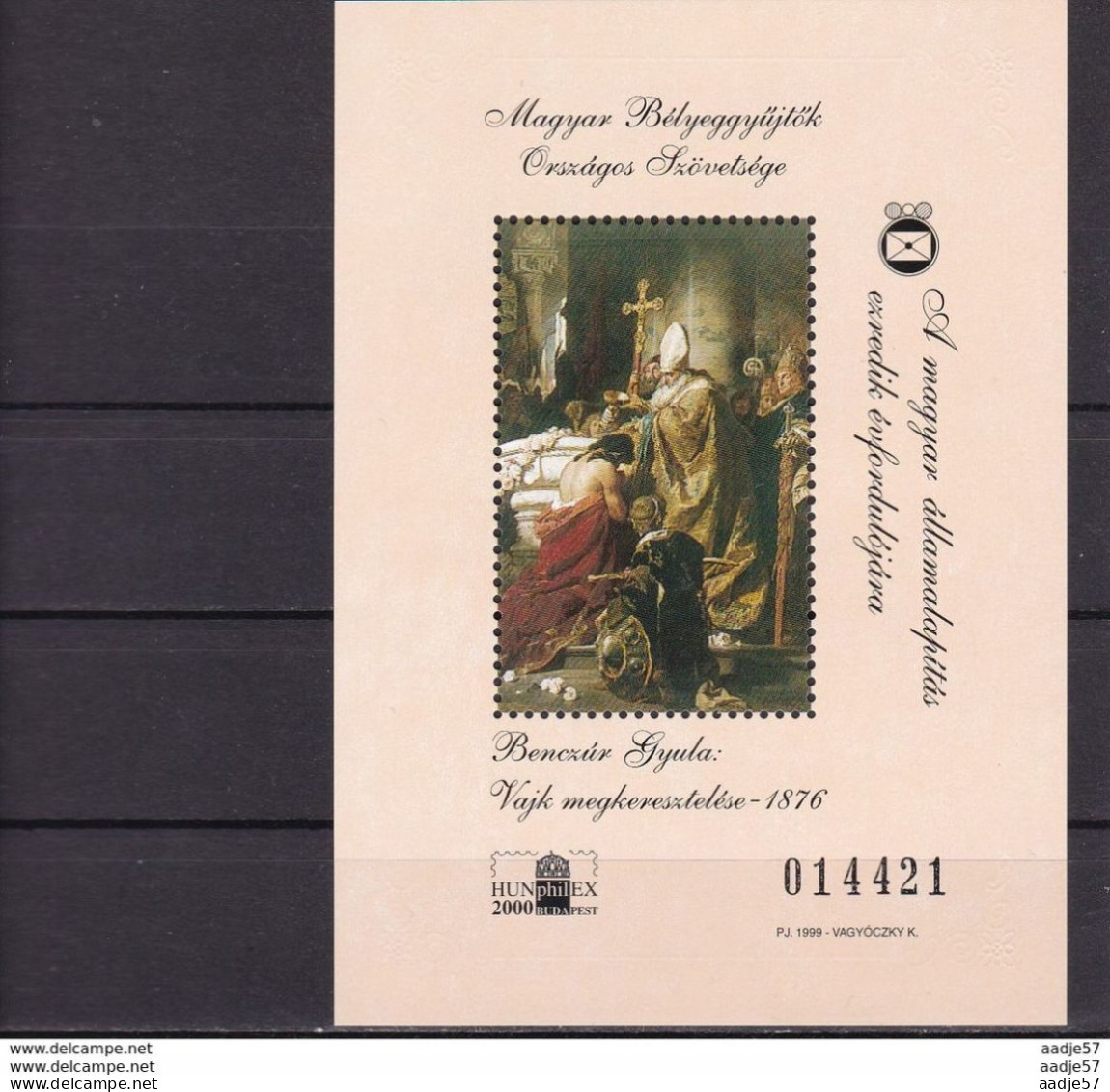 HUNGARY-2000.Commemorative Sheet -Baptism Of Saint Stephen/Vajk MNH** - Altri & Non Classificati