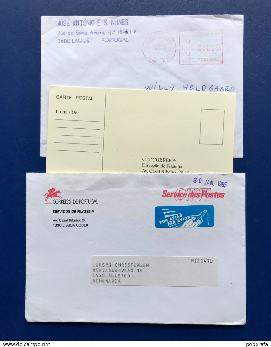 PORTUGAL, 2 SOBRES POSTAL A DINAMARCA - Other & Unclassified